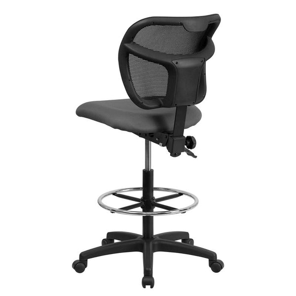 Flash Furniture Mid-Back Gray Mesh Drafting Chair with Back Height Adjustment - WL-A7671SYG-GY-D-GG