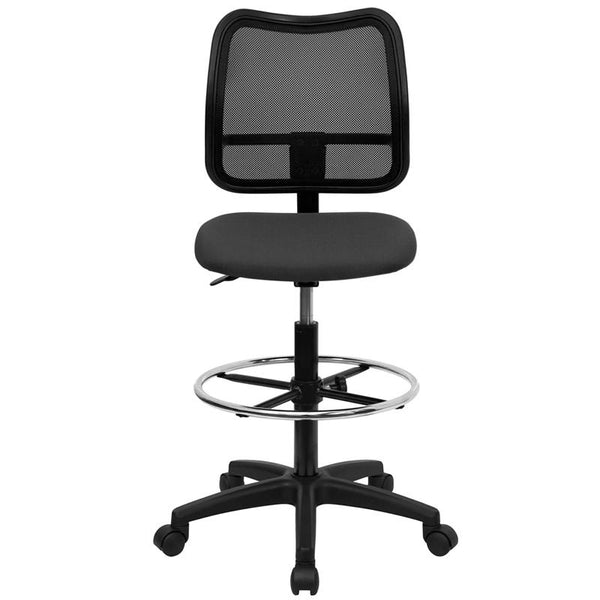 Flash Furniture Mid-Back Gray Mesh Drafting Chair - WL-A277-GY-D-GG