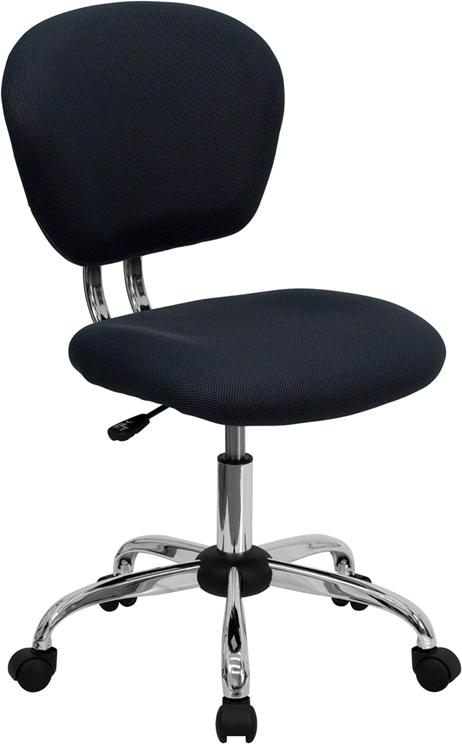 Flash Furniture Mid-Back Gray Mesh Padded Swivel Task Chair with Chrome Base - H-2376-F-GY-GG