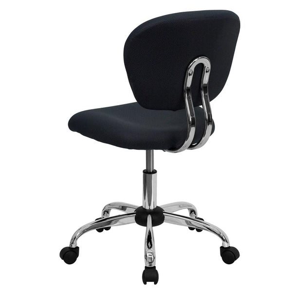 Flash Furniture Mid-Back Gray Mesh Padded Swivel Task Chair with Chrome Base - H-2376-F-GY-GG