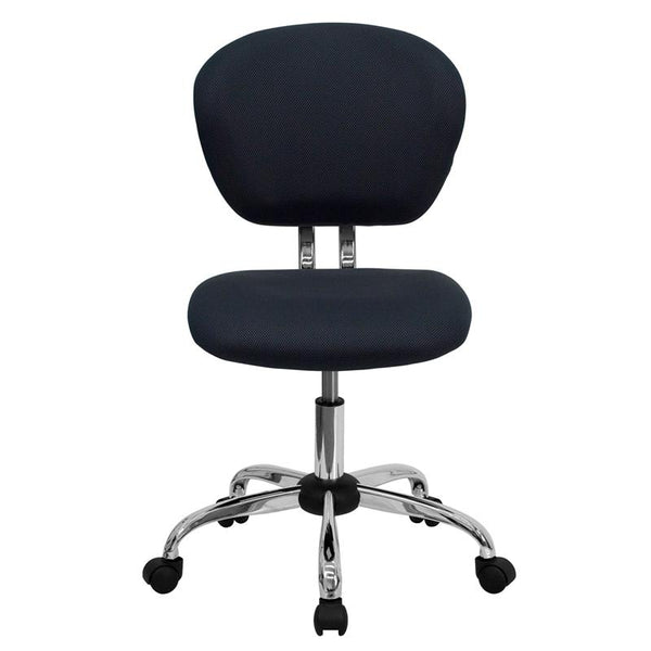 Flash Furniture Mid-Back Gray Mesh Padded Swivel Task Chair with Chrome Base - H-2376-F-GY-GG