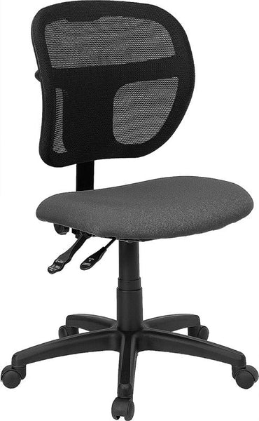 Flash Furniture Mid-Back Gray Mesh Swivel Task Chair with Back Height Adjustment - WL-A7671SYG-GY-GG