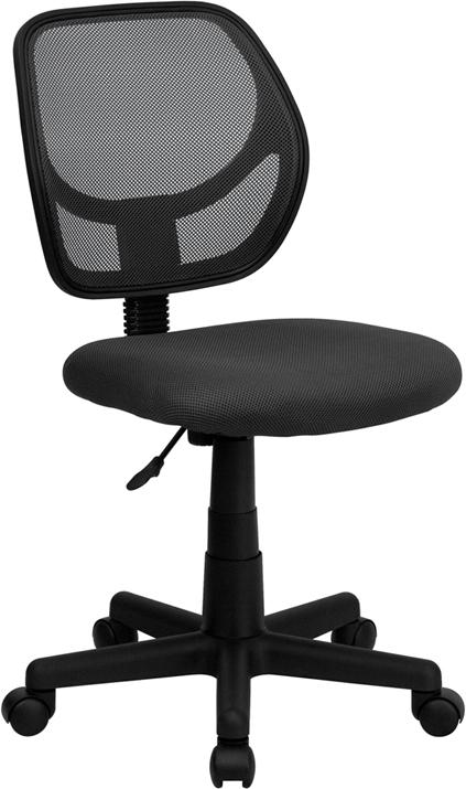 Flash Furniture Mid-Back Gray Mesh Swivel Task Chair with Curved Square Back - WA-3074-GY-GG