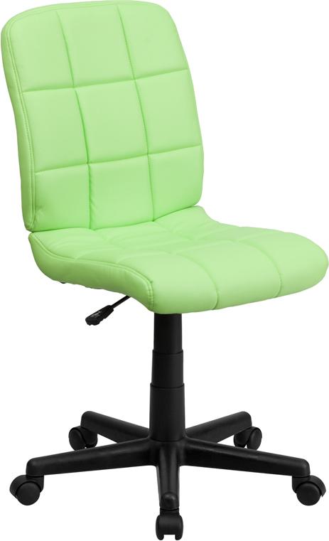 Flash Furniture Mid-Back Green Quilted Vinyl Swivel Task Chair - GO-1691-1-GREEN-GG