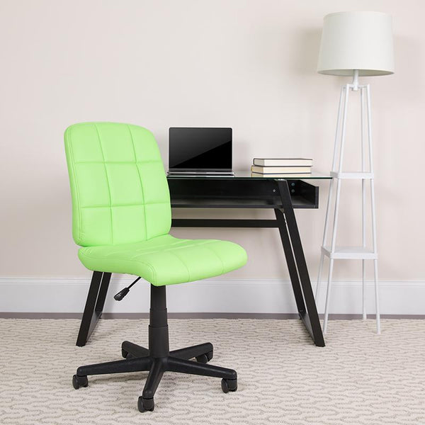 Flash Furniture Mid-Back Green Quilted Vinyl Swivel Task Chair - GO-1691-1-GREEN-GG