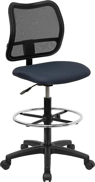 Flash Furniture Mid-Back Navy Blue Mesh Drafting Chair - WL-A277-NVY-D-GG