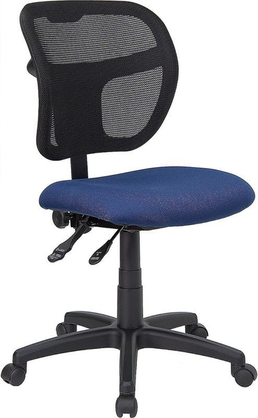 Flash Furniture Mid-Back Navy Blue Mesh Swivel Task Chair with Back Height Adjustment - WL-A7671SYG-NVY-GG