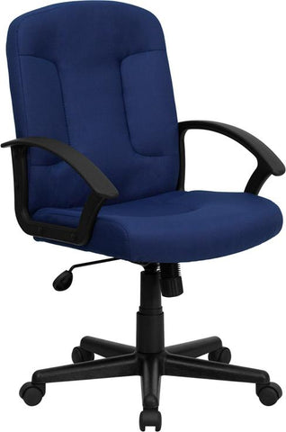 Flash Furniture Mid-Back Navy Fabric Executive Swivel Chair with Nylon Arms - GO-ST-6-NVY-GG