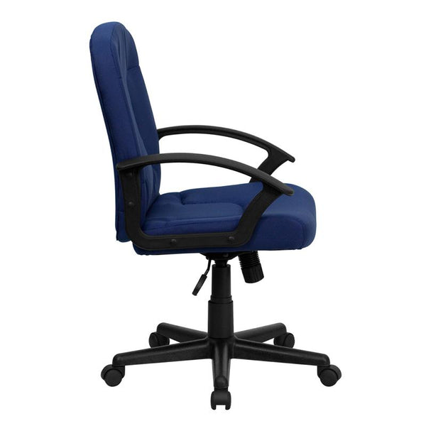 Flash Furniture Mid-Back Navy Fabric Executive Swivel Chair with Nylon Arms - GO-ST-6-NVY-GG