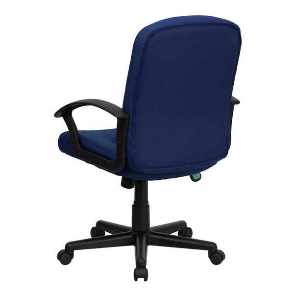 Flash Furniture Mid-Back Navy Fabric Executive Swivel Chair with Nylon Arms - GO-ST-6-NVY-GG