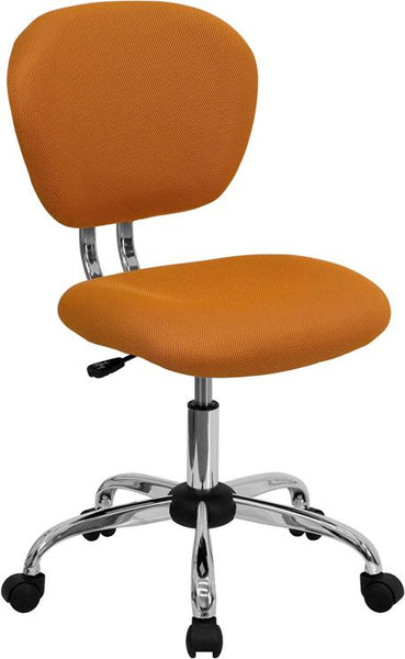 Flash Furniture Mid-Back Orange Mesh Padded Swivel Task Chair with Chrome Base - H-2376-F-ORG-GG