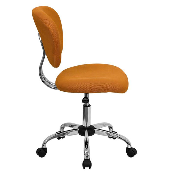 Flash Furniture Mid-Back Orange Mesh Padded Swivel Task Chair with Chrome Base - H-2376-F-ORG-GG