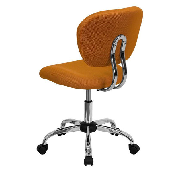 Flash Furniture Mid-Back Orange Mesh Padded Swivel Task Chair with Chrome Base - H-2376-F-ORG-GG