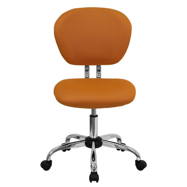 Flash Furniture Mid-Back Orange Mesh Padded Swivel Task Chair with Chrome Base - H-2376-F-ORG-GG