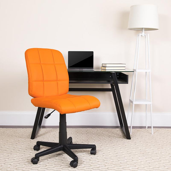 Flash Furniture Mid-Back Orange Quilted Vinyl Swivel Task Chair - GO-1691-1-ORG-GG