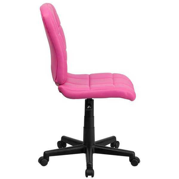 Flash Furniture Mid-Back Pink Quilted Vinyl Swivel Task Chair - GO-1691-1-PINK-GG