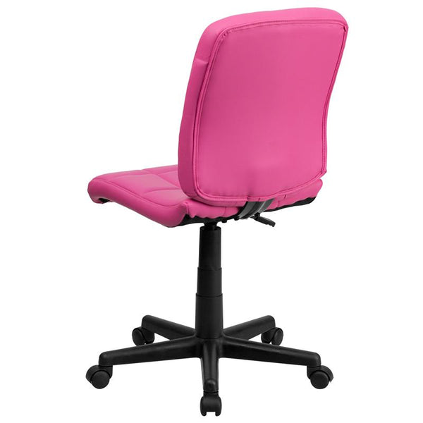 Flash Furniture Mid-Back Pink Quilted Vinyl Swivel Task Chair - GO-1691-1-PINK-GG