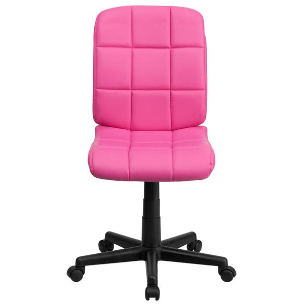 Flash Furniture Mid-Back Pink Quilted Vinyl Swivel Task Chair - GO-1691-1-PINK-GG