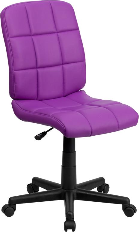 Flash Furniture Mid-Back Purple Quilted Vinyl Swivel Task Chair - GO-1691-1-PUR-GG