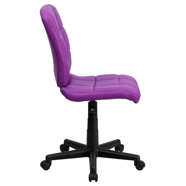 Flash Furniture Mid-Back Purple Quilted Vinyl Swivel Task Chair - GO-1691-1-PUR-GG