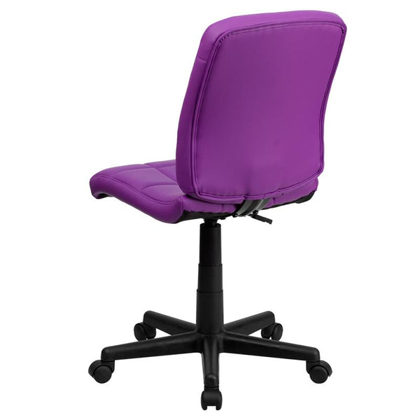 Flash Furniture Mid-Back Purple Quilted Vinyl Swivel Task Chair - GO-1691-1-PUR-GG