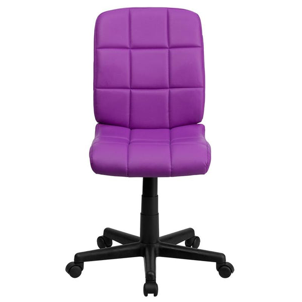 Flash Furniture Mid-Back Purple Quilted Vinyl Swivel Task Chair - GO-1691-1-PUR-GG