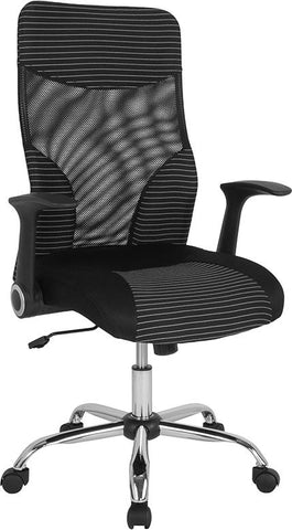 Flash Furniture Milford High Back Office Chair with Contemporary Mesh Design in Black and White - LF-W-83A-GG