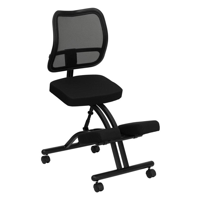 Flash Furniture Mobile Ergonomic Kneeling Chair with Black Mesh Back ...