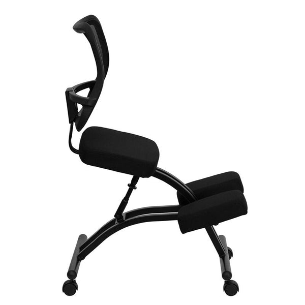 Flash Furniture Mobile Ergonomic Kneeling Chair with Black Mesh Back - WL-3520-GG