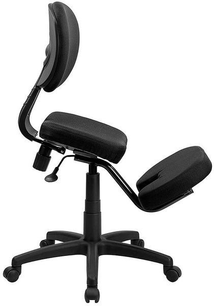 Flash Furniture Mobile Ergonomic Kneeling Posture Task Chair with Back in Black Fabric - WL-1430-GG