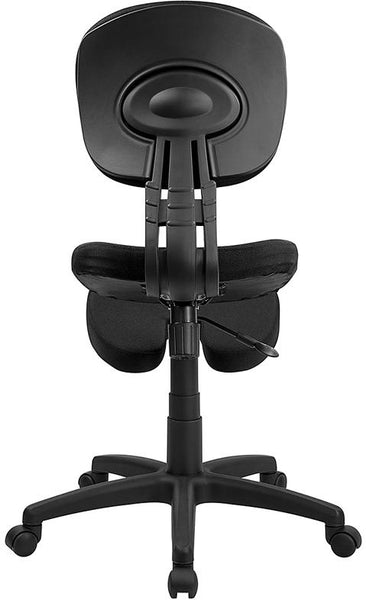 Flash Furniture Mobile Ergonomic Kneeling Posture Task Chair with Back in Black Fabric - WL-1430-GG