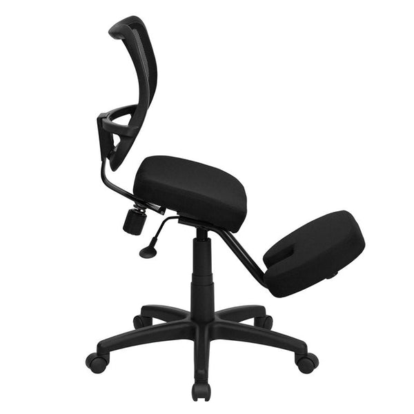 Flash Furniture Mobile Ergonomic Kneeling Swivel Task Chair with Black Mesh Back - WL-3425-GG