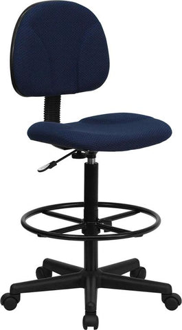 Flash Furniture Navy Blue Patterned Fabric Drafting Chair (Cylinders: 22.5''-27''H or 26''-30.5''H) - BT-659-NVY-GG