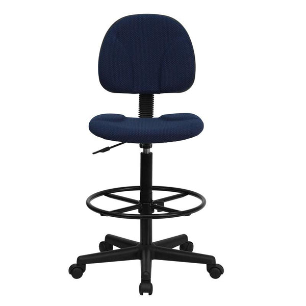Flash Furniture Navy Blue Patterned Fabric Drafting Chair (Cylinders: 22.5''-27''H or 26''-30.5''H) - BT-659-NVY-GG