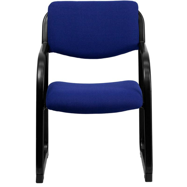 Flash Furniture Navy Fabric Executive Side Reception Chair with Sled Base - BT-508-NVY-GG
