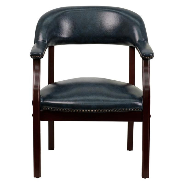 Flash Furniture Navy Vinyl Luxurious Conference Chair with Accent Nail Trim - B-Z105-NAVY-GG