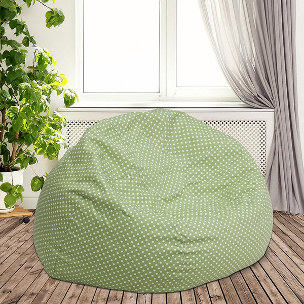 Flash Furniture Oversized Green Dot Bean Bag Chair - DG-BEAN-LARGE-DOT-GRN-GG