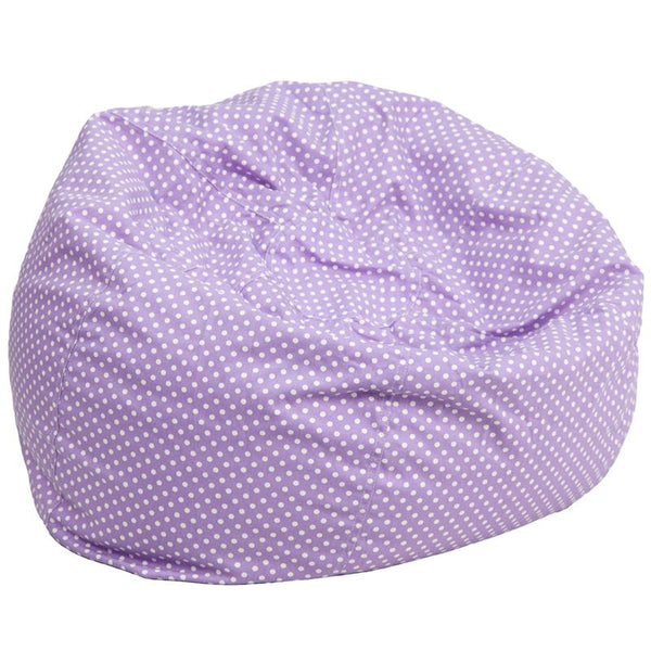 Flash Furniture Oversized Lavender Dot Bean Bag Chair - DG-BEAN-LARGE-DOT-PUR-GG