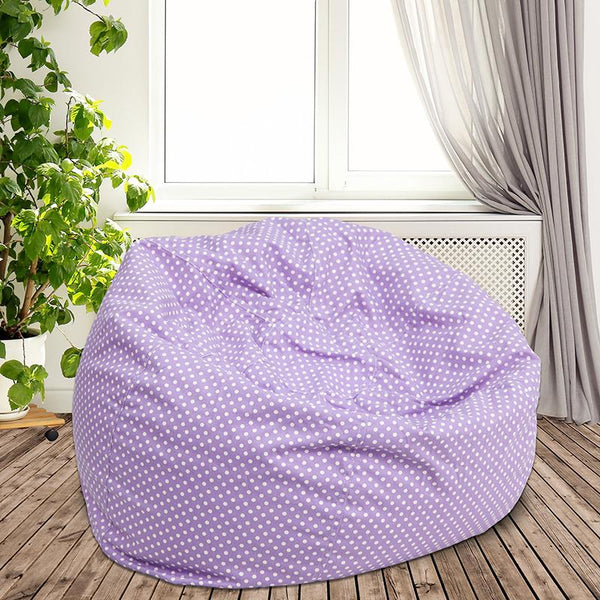 Flash Furniture Oversized Lavender Dot Bean Bag Chair - DG-BEAN-LARGE-DOT-PUR-GG