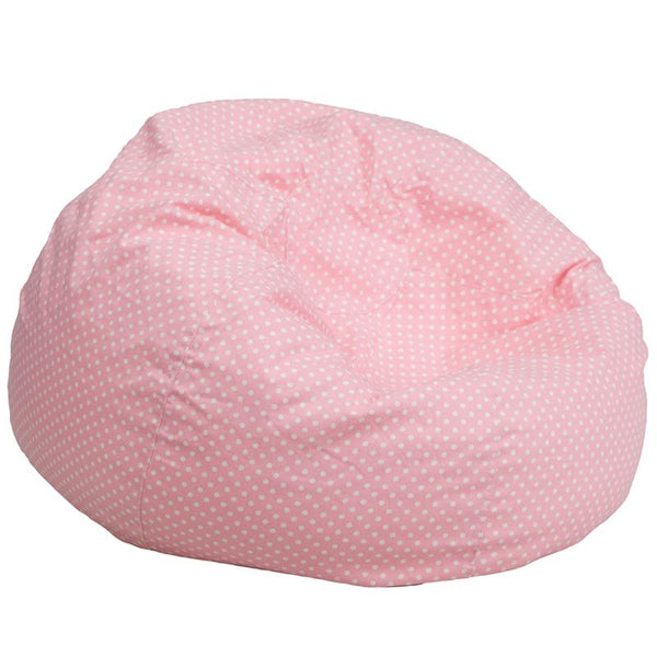 Flash Furniture Oversized Light Pink Dot Bean Bag Chair - DG-BEAN-LARGE-DOT-PK-GG