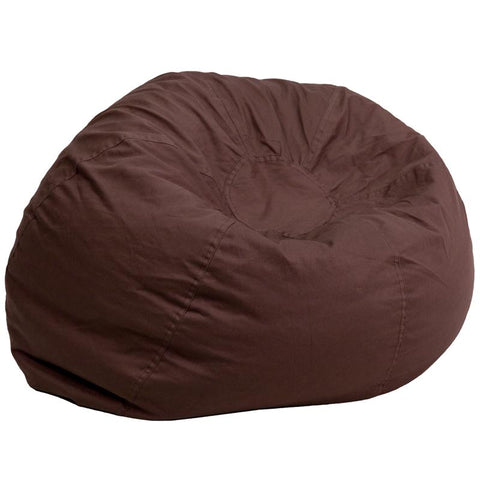 Flash Furniture Oversized Solid Brown Bean Bag Chair - DG-BEAN-LARGE-SOLID-BRN-GG