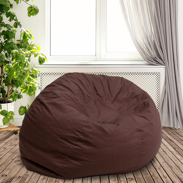 Flash Furniture Oversized Solid Brown Bean Bag Chair - DG-BEAN-LARGE-SOLID-BRN-GG
