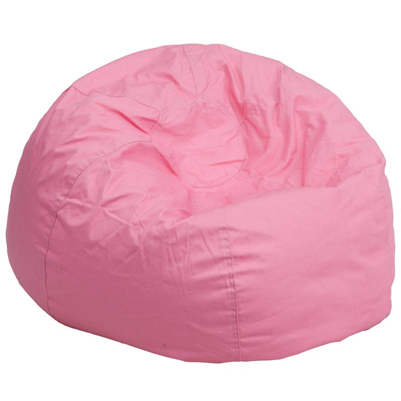 Flash Furniture Oversized Solid Light Pink Bean Bag Chair - DG-BEAN-LARGE-SOLID-PK-GG