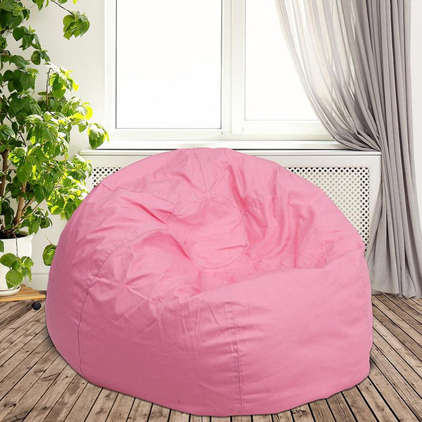 Flash Furniture Oversized Solid Light Pink Bean Bag Chair - DG-BEAN-LARGE-SOLID-PK-GG