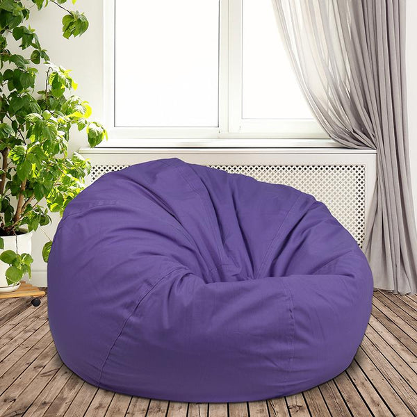 Flash Furniture Oversized Solid Purple Bean Bag Chair - DG-BEAN-LARGE-SOLID-PUR-GG