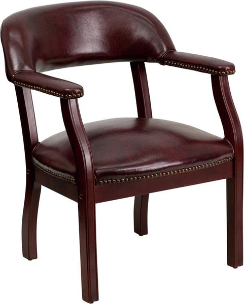 Flash Furniture Oxblood Vinyl Luxurious Conference Chair with Accent Nail Trim - B-Z105-OXBLOOD-GG