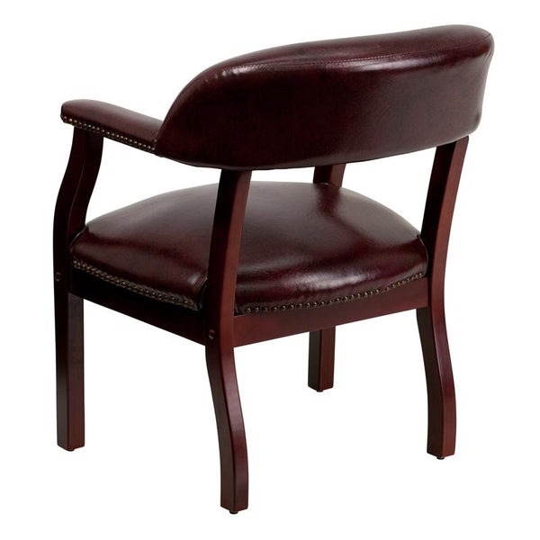 Flash Furniture Oxblood Vinyl Luxurious Conference Chair with Accent Nail Trim - B-Z105-OXBLOOD-GG