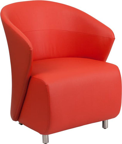 Flash Furniture Red Leather Curved Barrel Back Lounge Chair - ZB-6-GG