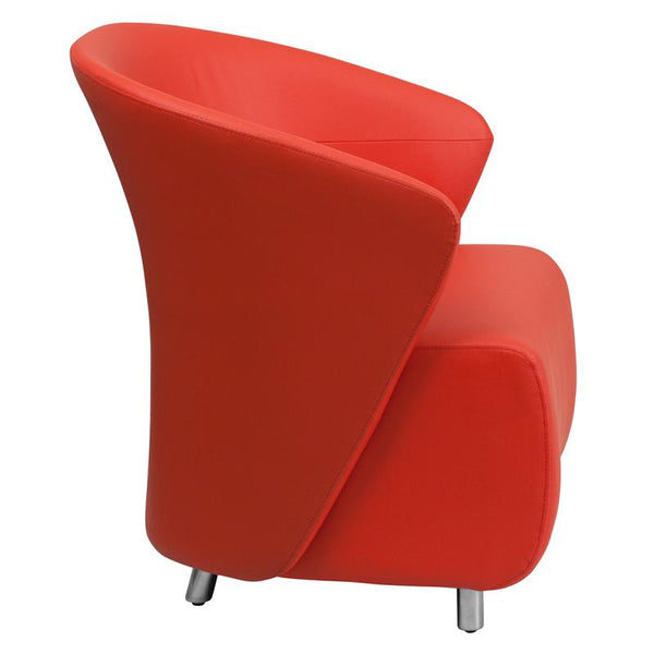 Flash Furniture Red Leather Curved Barrel Back Lounge Chair - ZB-6-GG