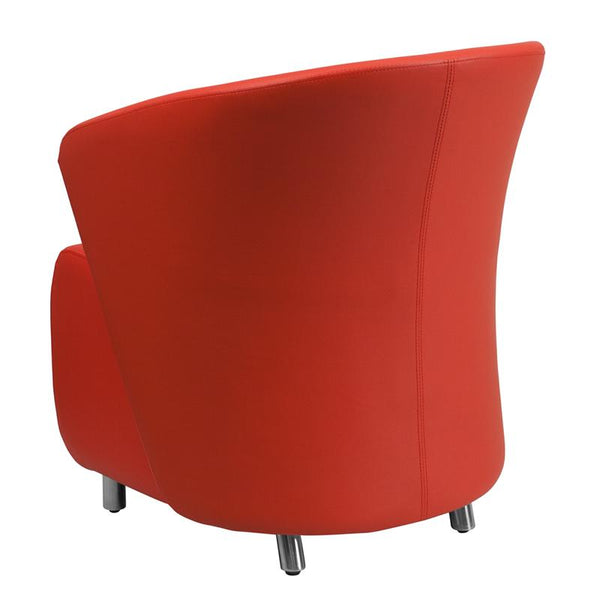 Flash Furniture Red Leather Curved Barrel Back Lounge Chair - ZB-6-GG